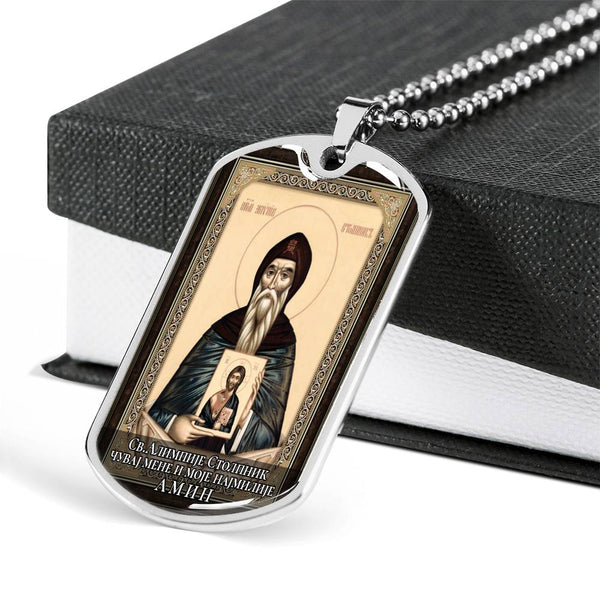 Sveti Alimpije Stolpnik ikonica u zlatu